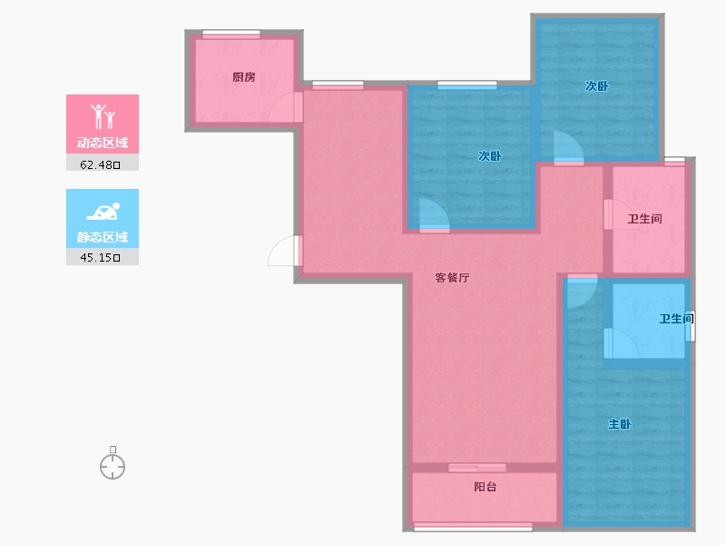 河北省-保定市-乾城华府-94.61-户型库-动静分区