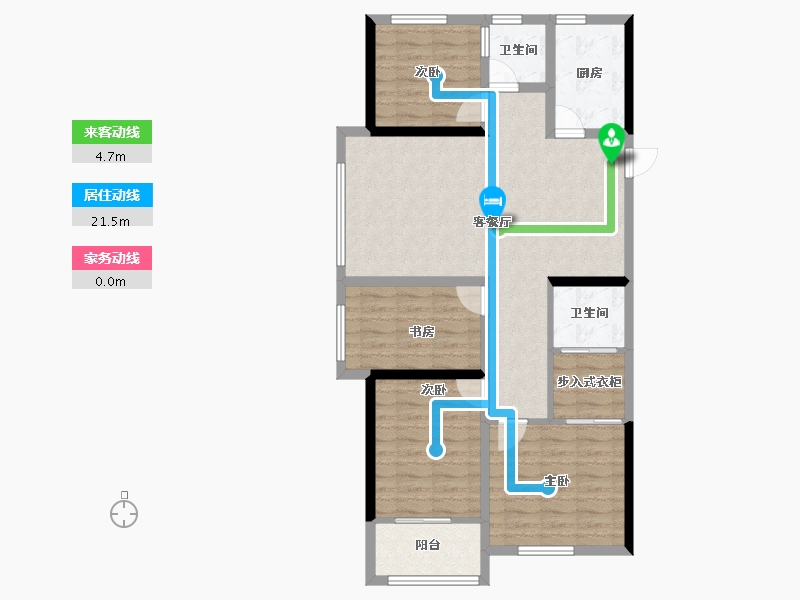 辽宁省-阜新市-双池花园-93.89-户型库-动静线