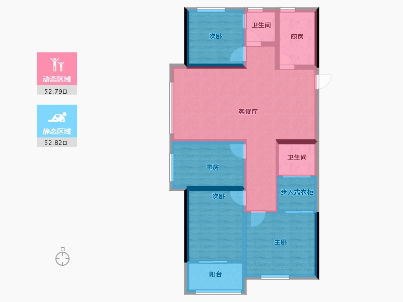 辽宁省-阜新市-双池花园-93.89-户型库-动静分区