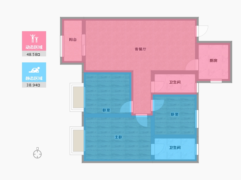 山西省-太原市-红星紫御半山-88.08-户型库-动静分区