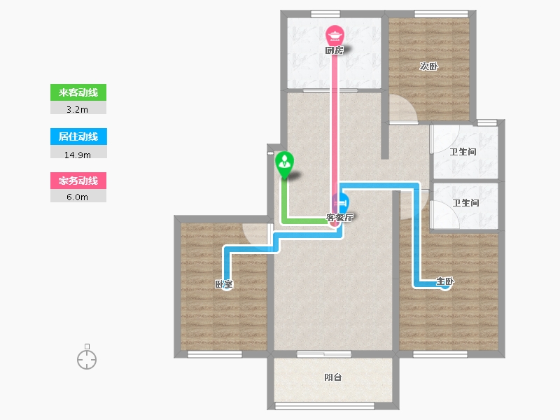 辽宁省-阜新市-孔望尚府-109.61-户型库-动静线