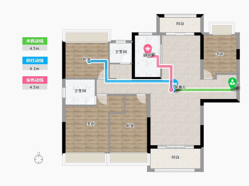 陕西省-安康市-汉水悦府-116.00-户型库-动静线