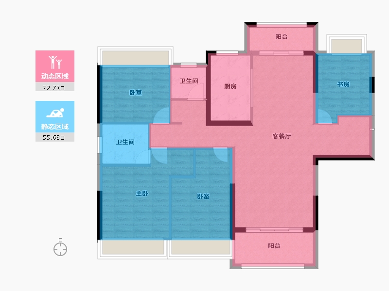 陕西省-安康市-汉水悦府-116.00-户型库-动静分区