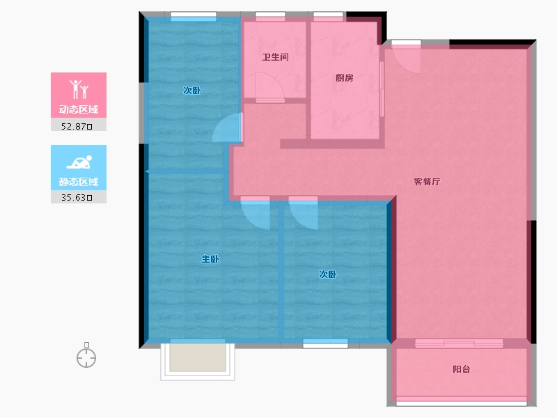 湖南省-长沙市-澳海望洲府-79.60-户型库-动静分区