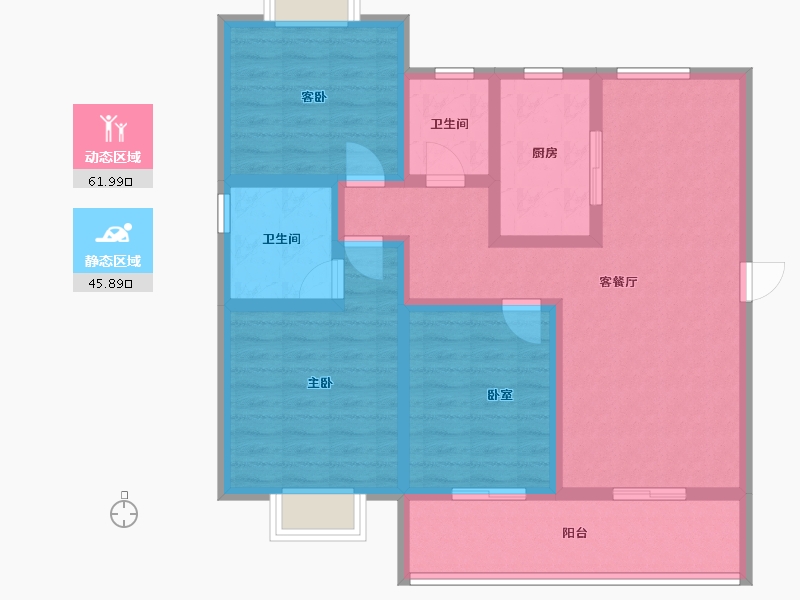 江苏省-镇江市-融创·京源里-95.20-户型库-动静分区