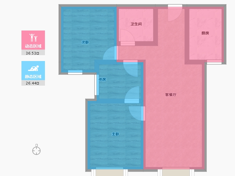 河北省-保定市-爱情城-54.75-户型库-动静分区