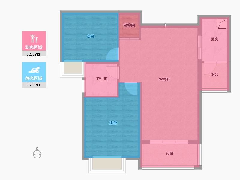 安徽省-蚌埠市-通成紫都顺苑-70.48-户型库-动静分区