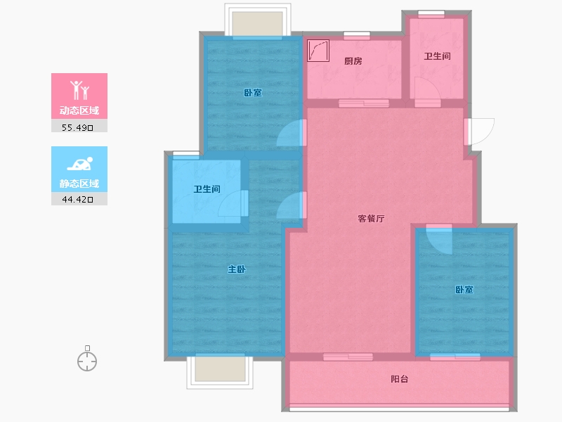 江苏省-镇江市-融创·京源里-87.99-户型库-动静分区