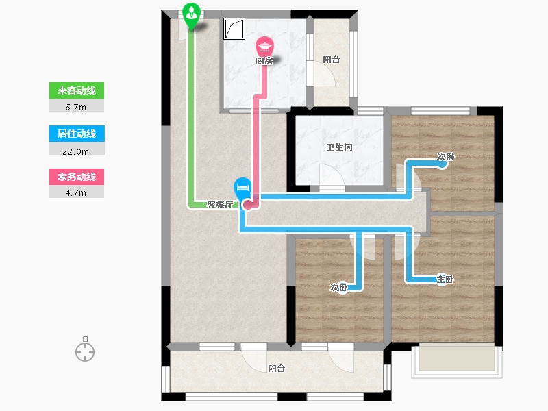 山东省-济宁市-青特星城-85.61-户型库-动静线