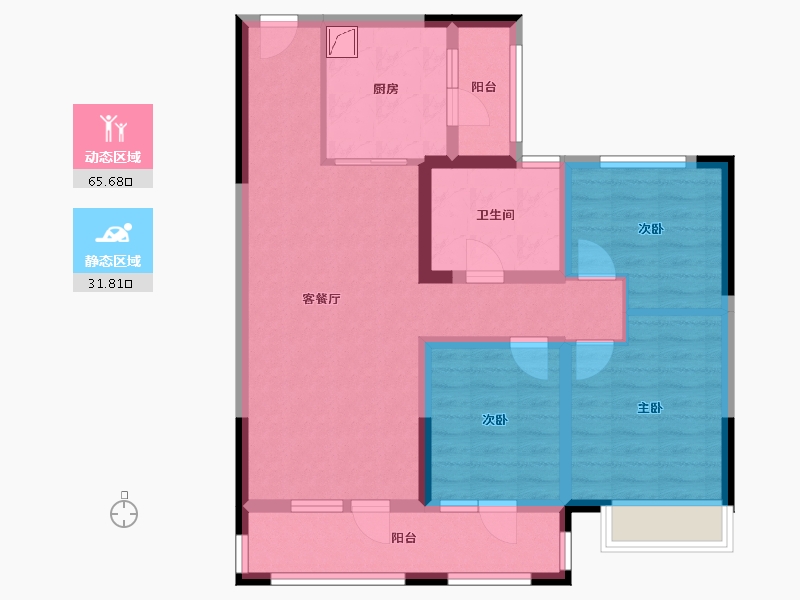 山东省-济宁市-青特星城-85.61-户型库-动静分区