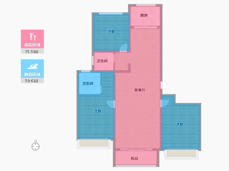 山西省-晋中市-榆次锦绣园（三期)-122.19-户型库-动静分区