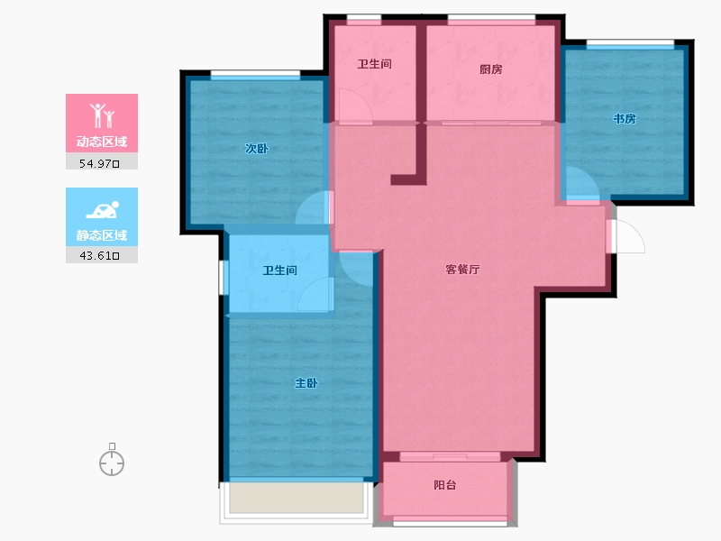 山西省-晋中市-榆次锦绣园（三期)-87.99-户型库-动静分区