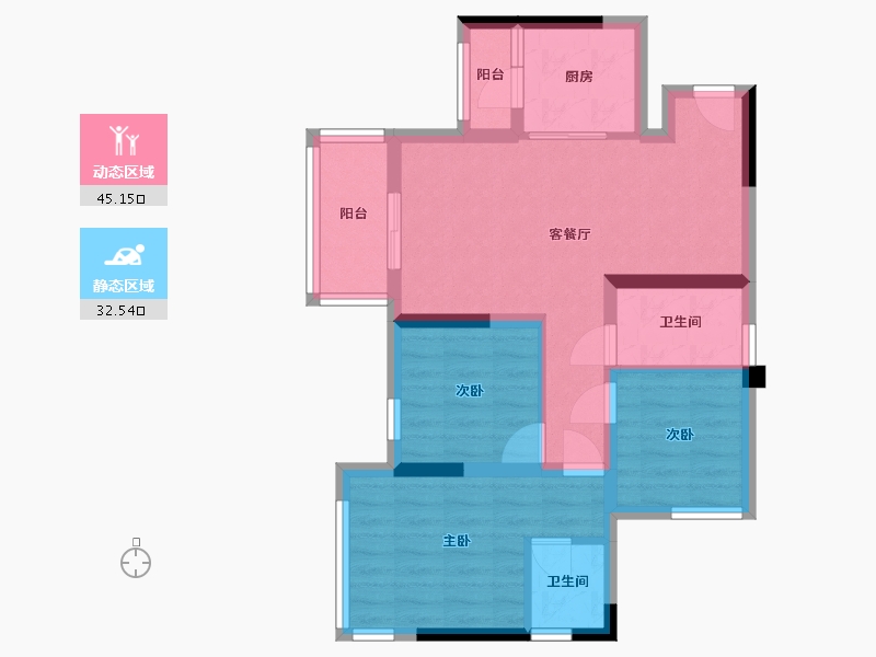 四川省-南充市-金为铂鹭风华-68.00-户型库-动静分区