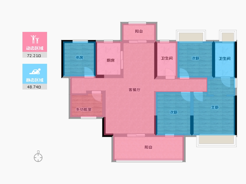 湖南省-长沙市-润和湘江天地-120.00-户型库-动静分区