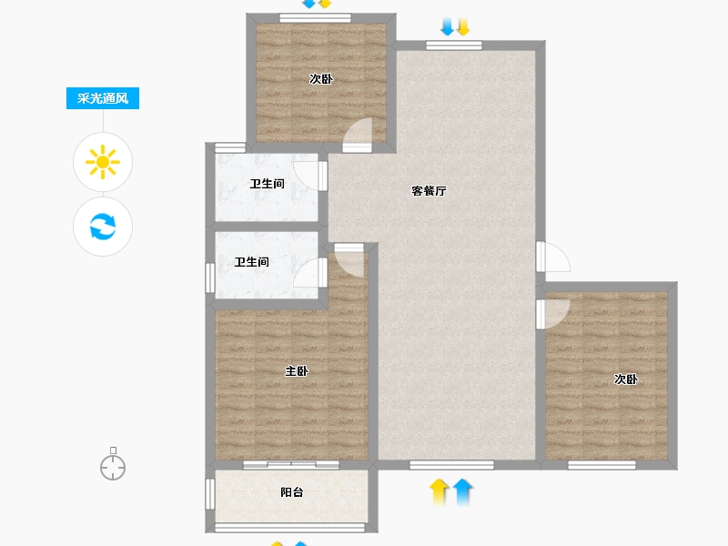 河北省-保定市-华中尚书苑-106.32-户型库-采光通风