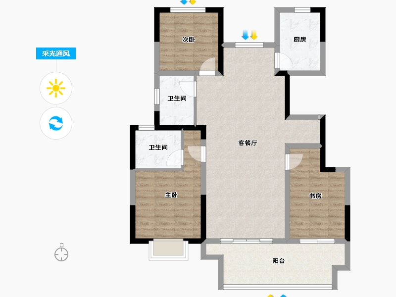 河南省-商丘市-润泓·壹号城邦-100.01-户型库-采光通风