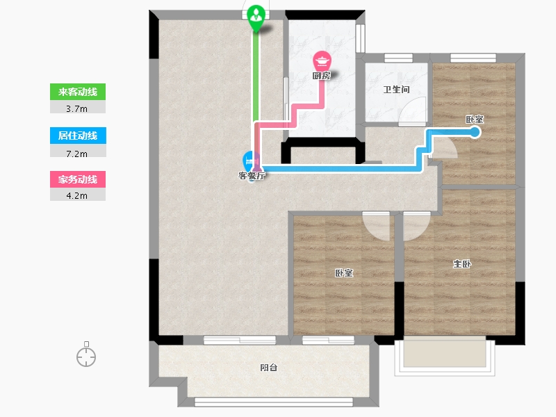 安徽省-蚌埠市-海创·珑璟台-81.60-户型库-动静线