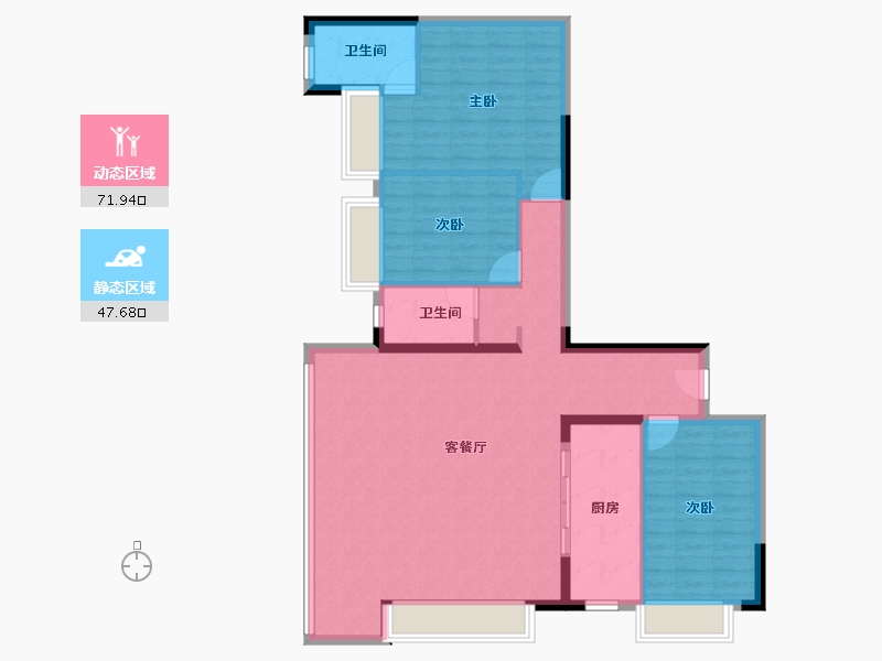 江西省-九江市-碧桂园·江屿城-108.87-户型库-动静分区