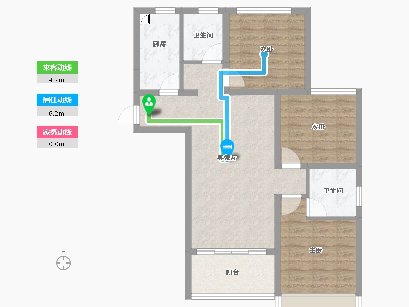 山西省-晋中市-新富嘉苑二期-72.85-户型库-动静线