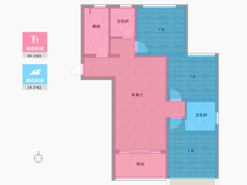 山西省-晋中市-新富嘉苑二期-72.85-户型库-动静分区