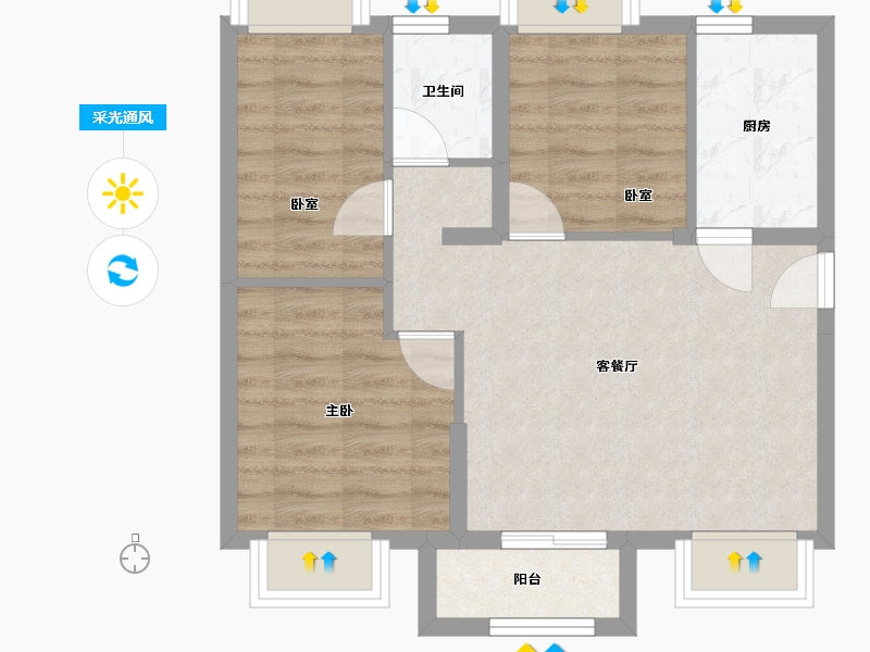 广东省-深圳市-安居回龙雅苑-63.00-户型库-采光通风