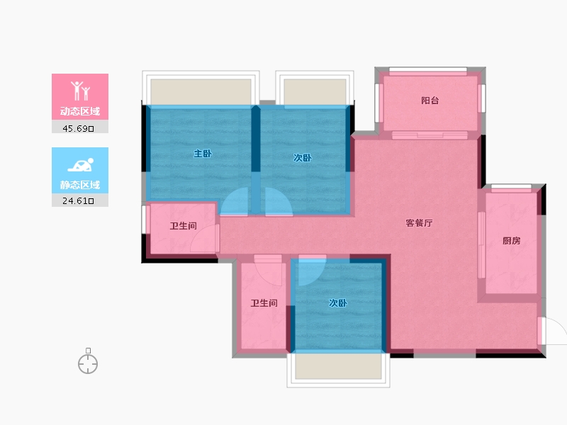 四川省-达州市-恒胜·江与城-61.37-户型库-动静分区