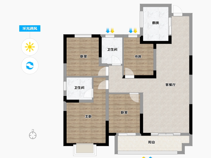 河南省-商丘市-中豫·滨河首府-100.01-户型库-采光通风