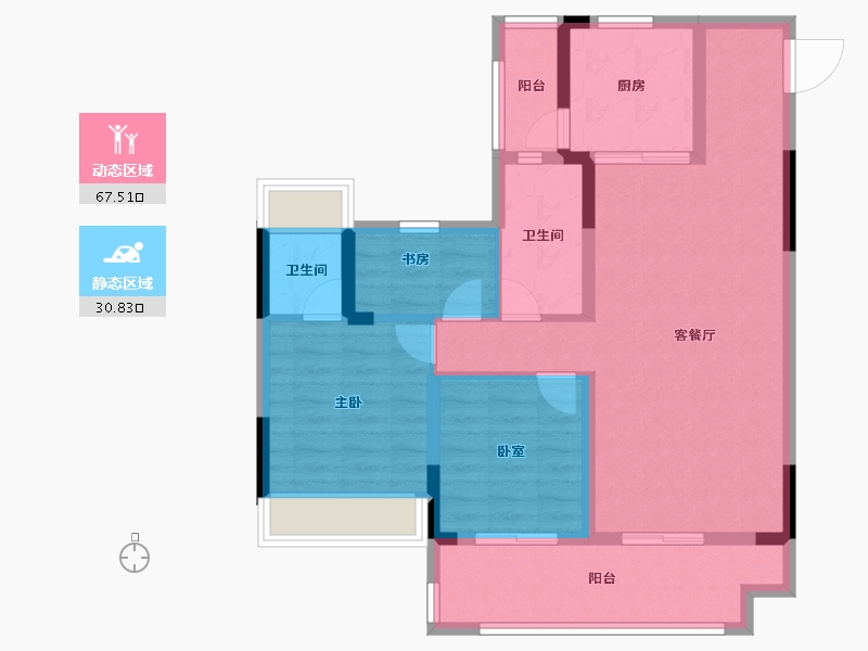 湖北省-十堰市-大家十里桃源-87.43-户型库-动静分区