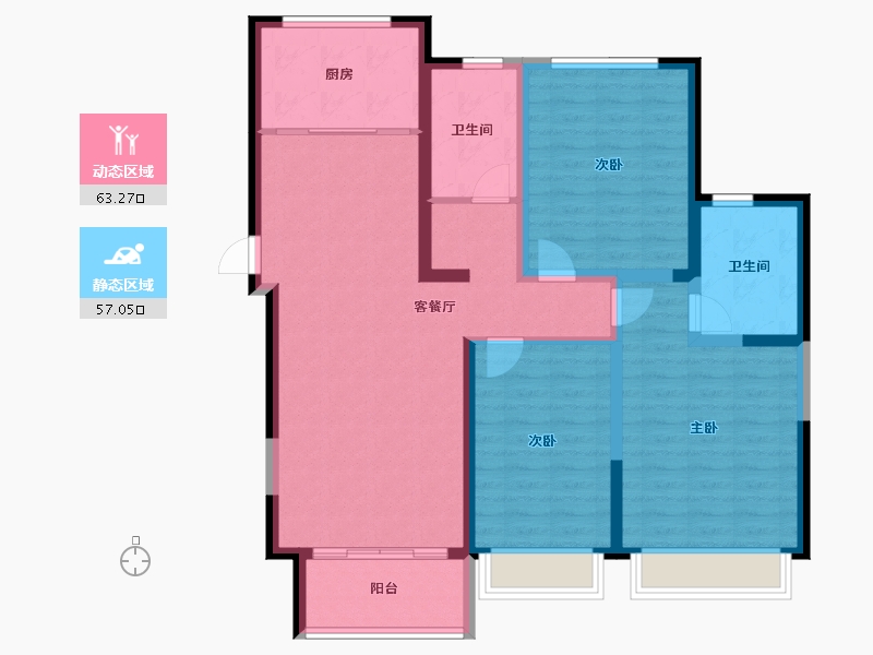 山西省-晋中市-榆次锦绣园（三期)-107.94-户型库-动静分区