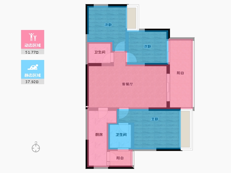 重庆-重庆市-中国铁建東林道-79.10-户型库-动静分区