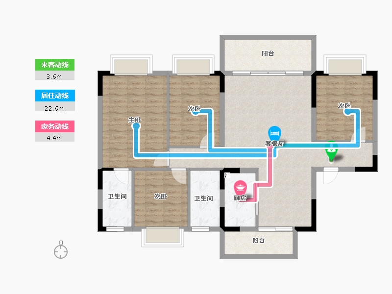 贵州省-遵义市-赤水碧桂园-111.79-户型库-动静线