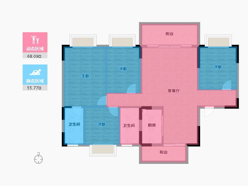 贵州省-遵义市-赤水碧桂园-111.79-户型库-动静分区