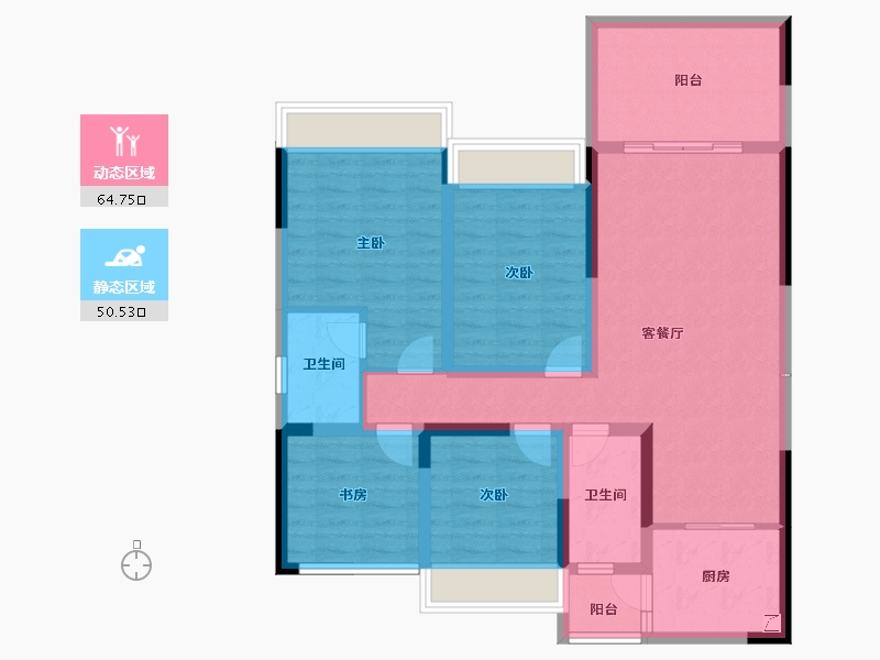 贵州省-遵义市-顺成国宾壹号-102.22-户型库-动静分区