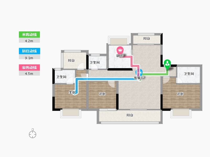 广西壮族自治区-柳州市-龙光玖珑府观山苑-114.40-户型库-动静线