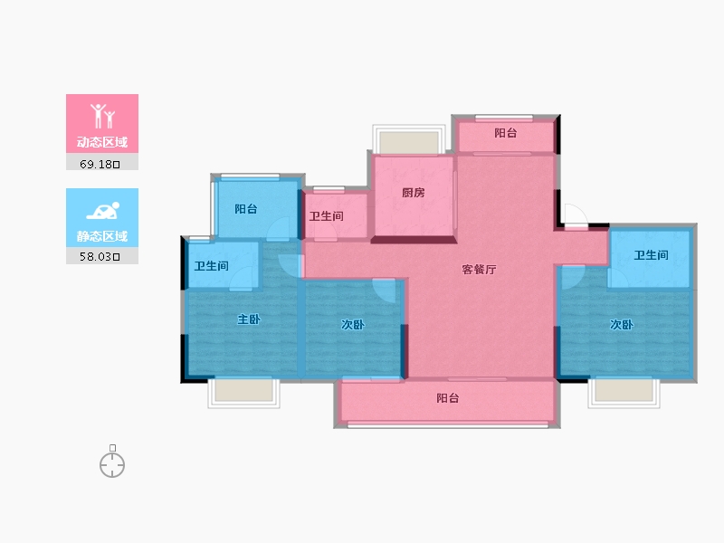 广西壮族自治区-柳州市-龙光玖珑府观山苑-114.40-户型库-动静分区