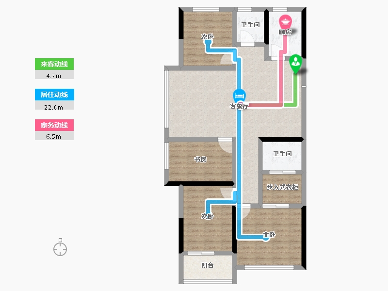 辽宁省-阜新市-双池花园-95.11-户型库-动静线