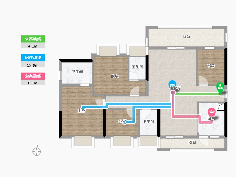 广东省-江门市-奥园锦江国际新城御峰-109.49-户型库-动静线