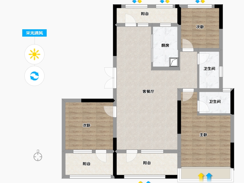 山东省-济宁市-青特星城-99.21-户型库-采光通风