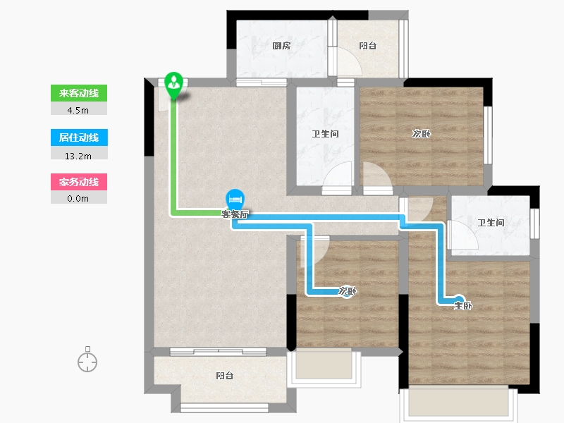 贵州省-遵义市-鑫湖澜悦台-77.61-户型库-动静线