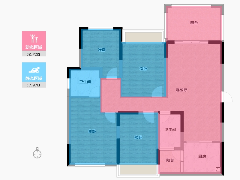 贵州省-遵义市-顺成国宾壹号-108.34-户型库-动静分区