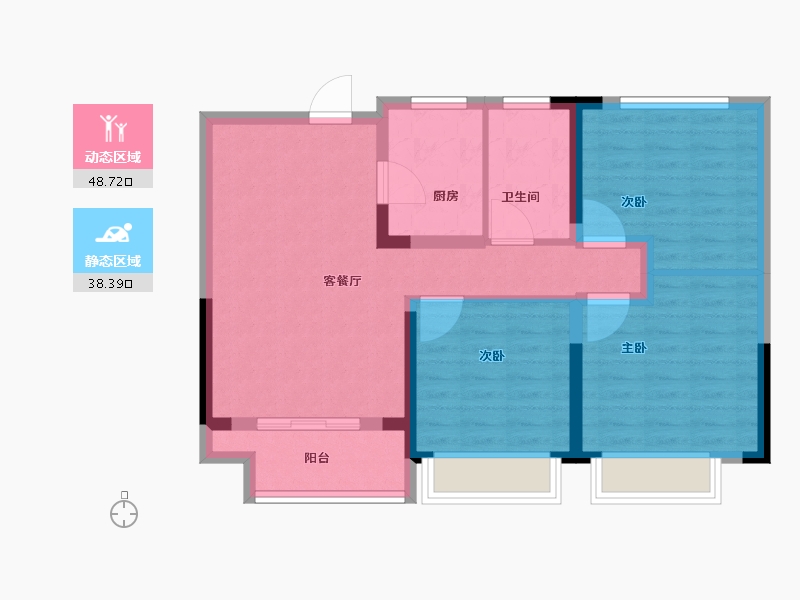 浙江省-湖州市-海伦堡星悦-77.59-户型库-动静分区