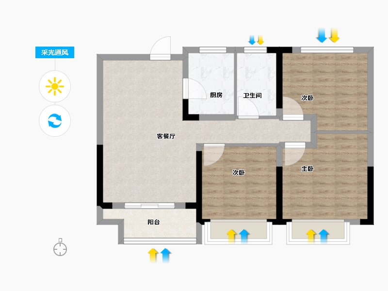 浙江省-湖州市-海伦堡星悦-77.59-户型库-采光通风