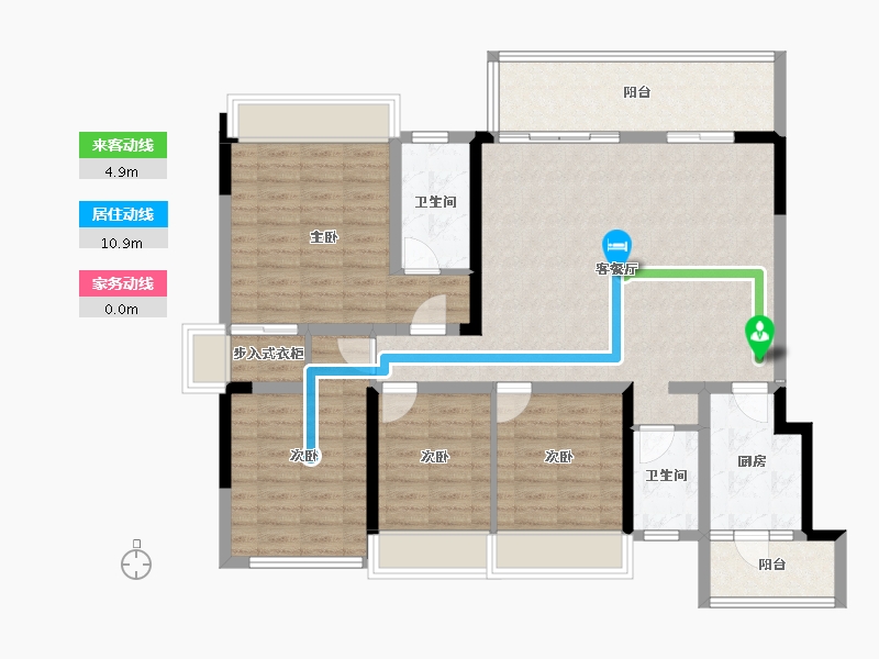 四川省-成都市-听湖九园-115.82-户型库-动静线