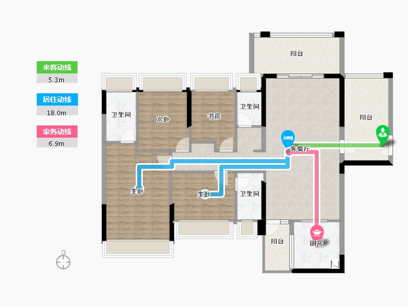 广东省-云浮市-​尚东世纪-136.42-户型库-动静线