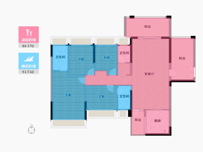 广东省-云浮市-​尚东世纪-136.42-户型库-动静分区