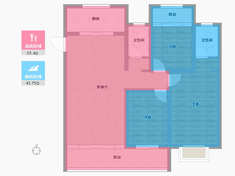 陕西省-安康市-天一城市之光-87.80-户型库-动静分区