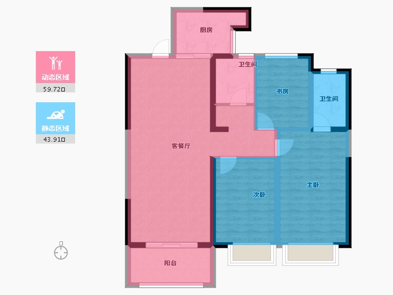 江西省-九江市-京瀚理想城-92.86-户型库-动静分区