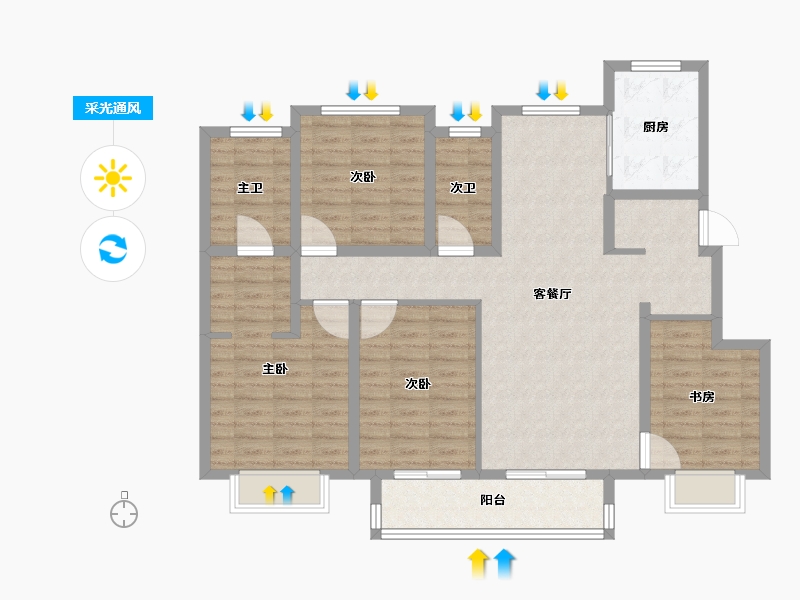 浙江省-湖州市-海伦堡海伦湾-112.75-户型库-采光通风