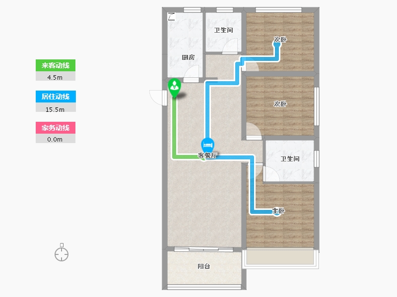 山西省-晋中市-新富嘉苑二期-90.04-户型库-动静线