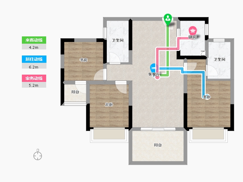 贵州省-遵义市-顺成国宾壹号-81.51-户型库-动静线